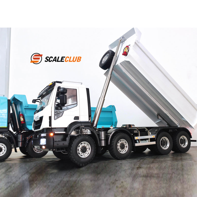 Scaleclub model 1/14 Iveco hydraulic dump truck 8X8 RTR with paint to play