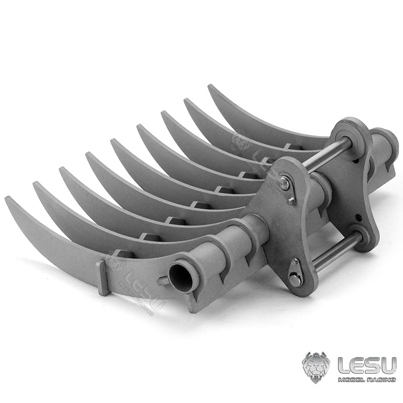 LESU 1/14 Engineering Hydraulic Excavator CAT 374F Modified Quick-Removal Metal Rake Bucket Attachment