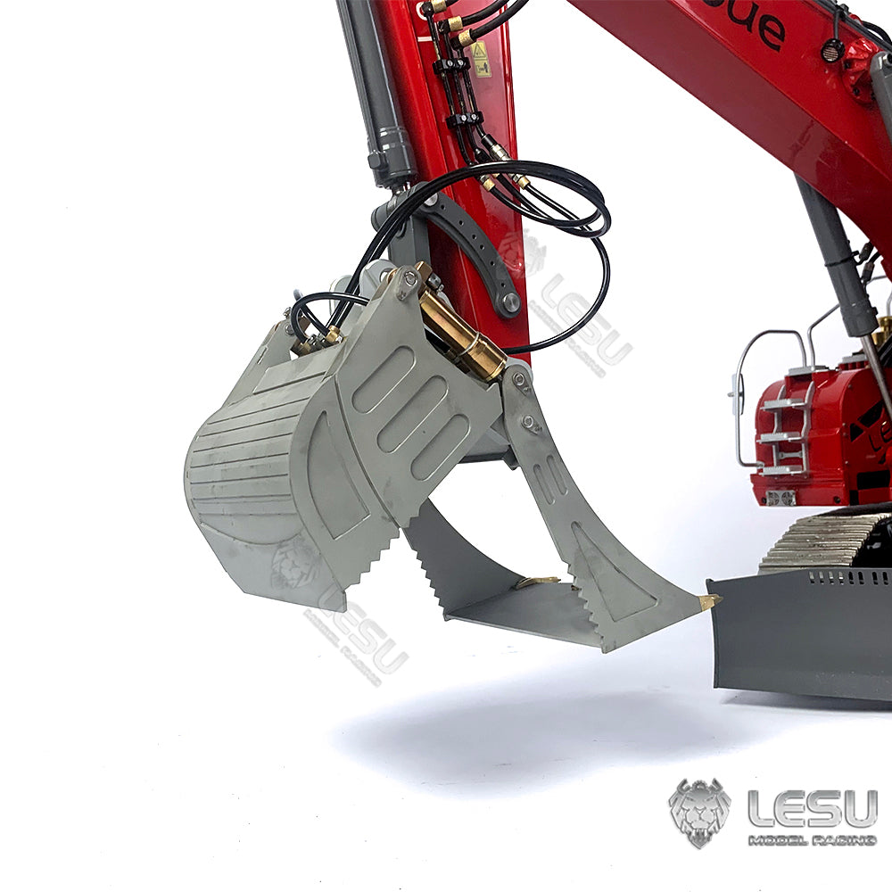 LESU 1/14 engineering machinery model excavator ET35 modified quick change hydraulic opening and closing bucket attachment