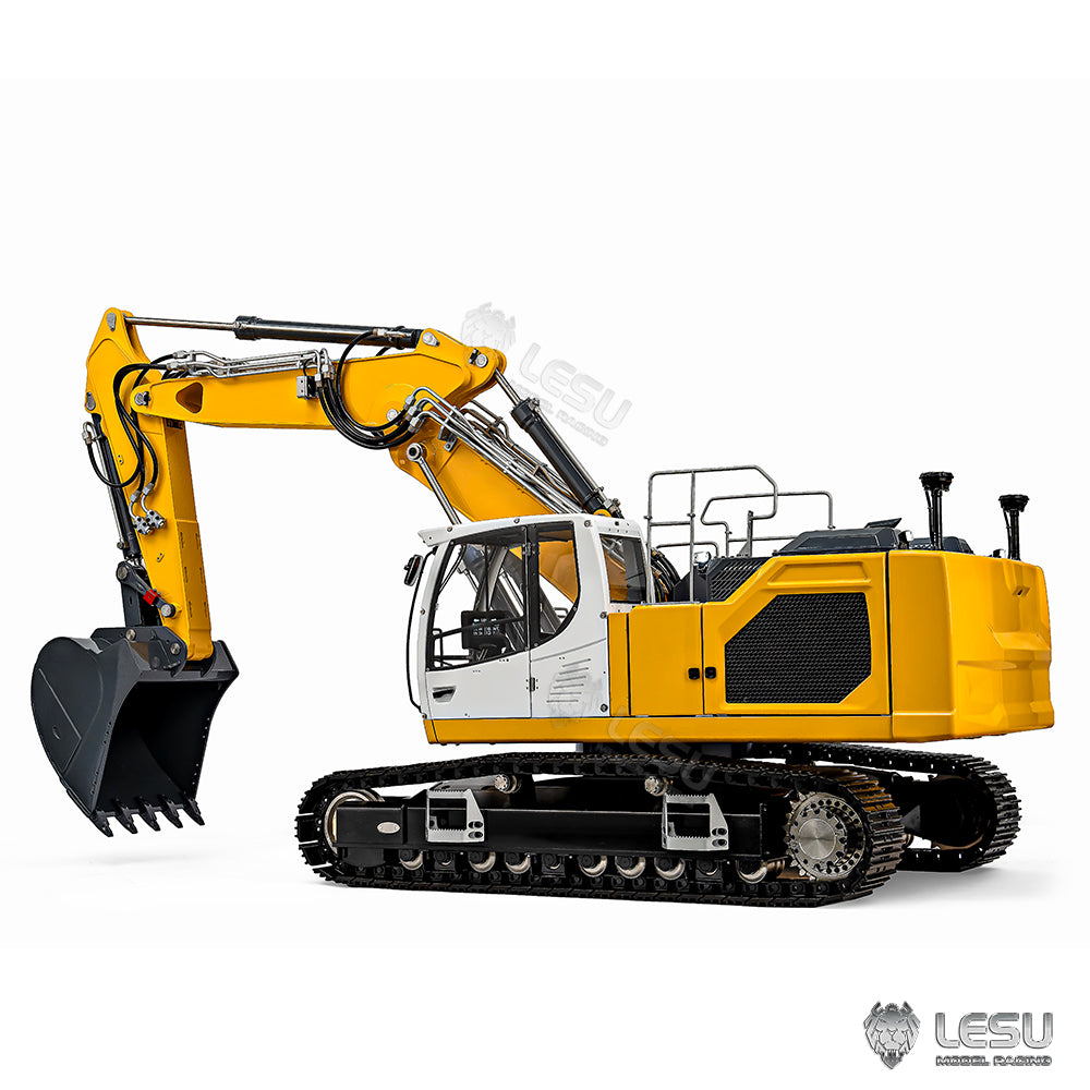LESU 1/14 Engineering Remote Control Hydraulic Model Toy CNC 7-way Directional Valve Excavator Yellow Aoue-945 Three-section Arm