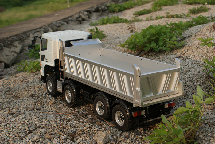 LESU 1/14 Hino Simulation Hydraulic Dump Truck Model Full Drive 8X8 Differential Lock Central Differential