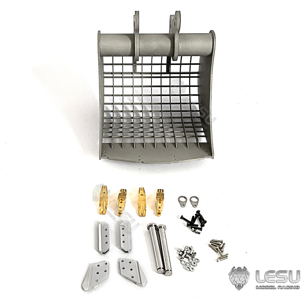 LESU 1/14 Engineering Machinery Model Excavator ET35 Modified Quick-Removal Metal Grille Bucket Accessories