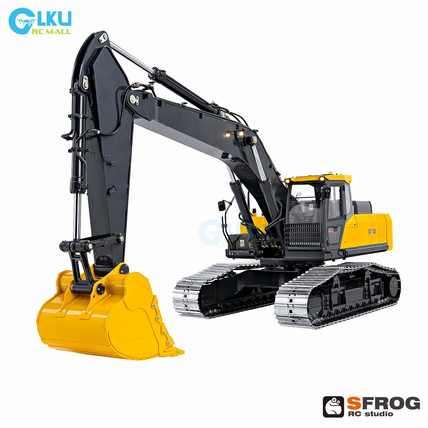 1/14 Sfrog model metal remote control E400 excavator model equipped with three pump system curved linear reversing valve