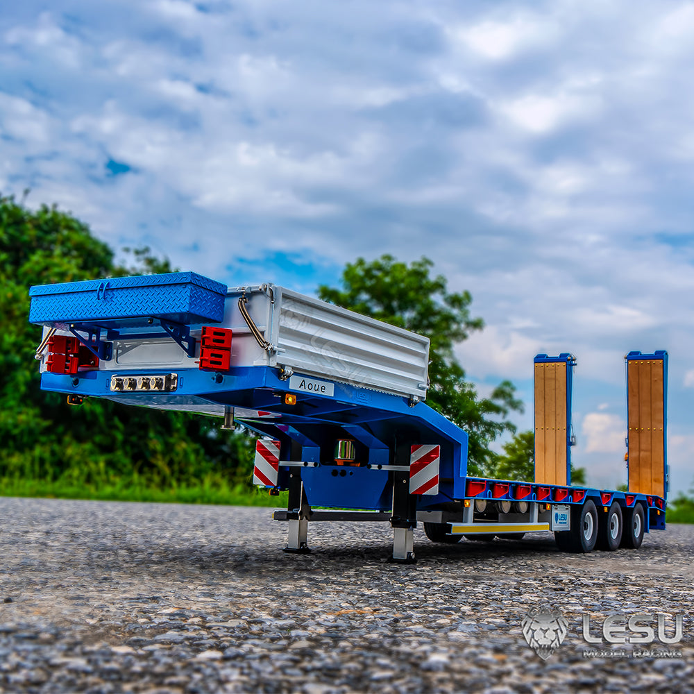 LESU 1/14 Tamiya engineering truck special semi-trailer hydraulic lift tailgate high load equipped with airbag suspension small wheel