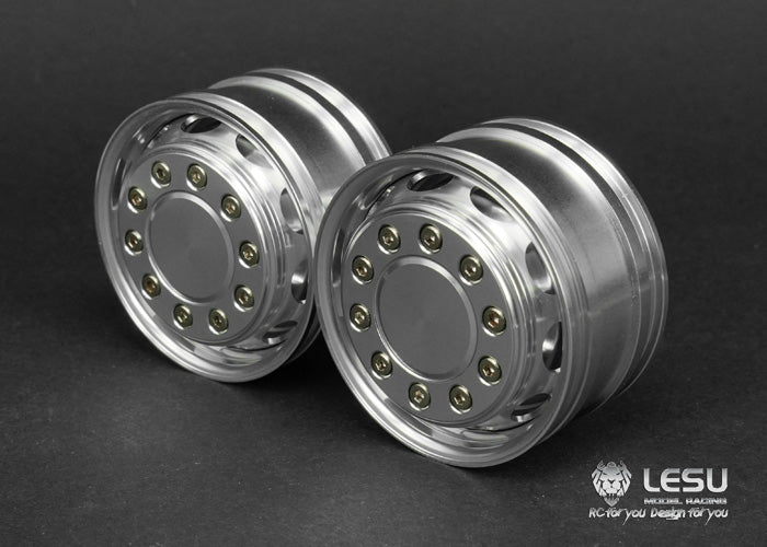 1/14 truck aluminum alloy wheel Tamiya tractor W-2043 wide wheel 10 holes oval front wheel model LESU