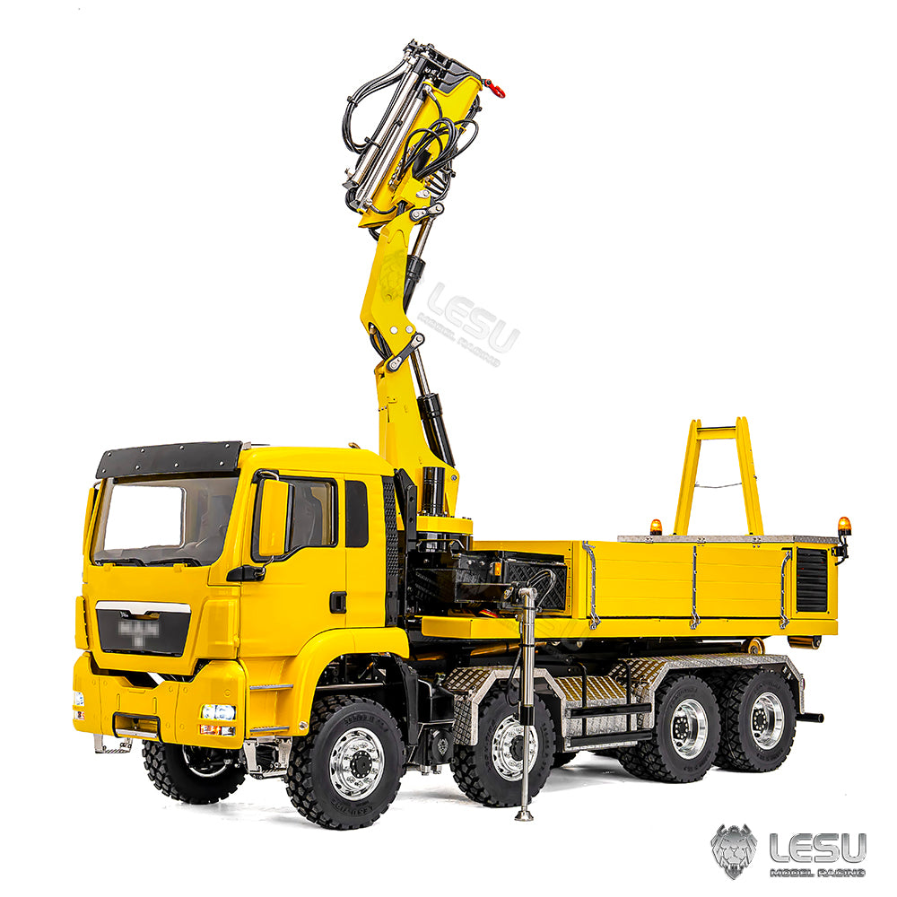 LESU 1/14 Truck MAN TGS 8*8 Ballast Bucket Truck Crane Fully Unloaded Roll-off Truck LS-Z0109