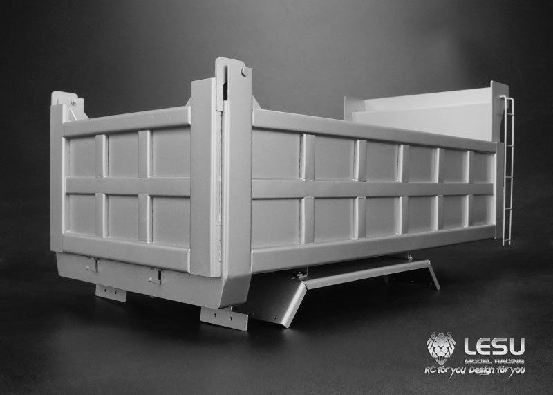 LESU 1/14 Tamiya hydraulic dump truck bucket Chinese style compartment stainless steel square bucket LS-20130011-D