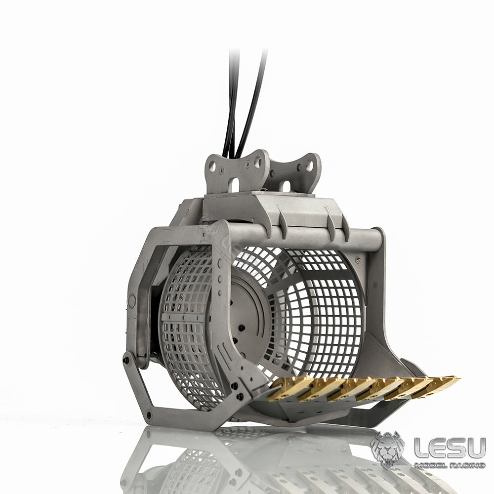 LESU 1/14 Excavator Model Quick Release Full Metal Hydraulic Motor Screen Bucket Accessory AT-C0018