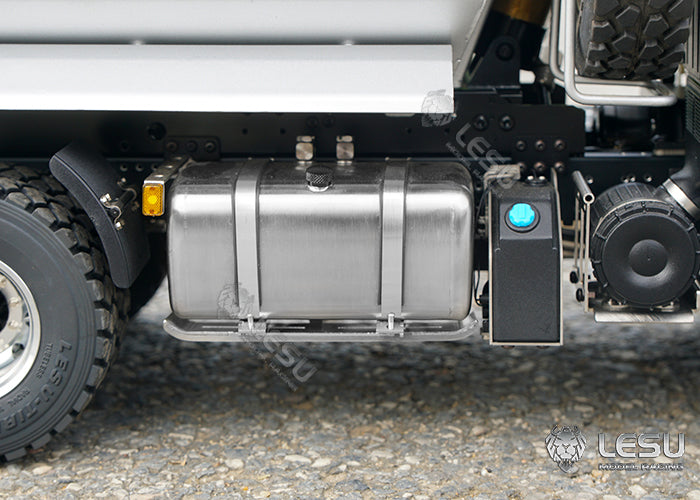 LESU 1/14 Truck Model Volvo 6*6 Three-axle Metal Axle Front Multi-stage Cylinder U-bucket Dump Truck