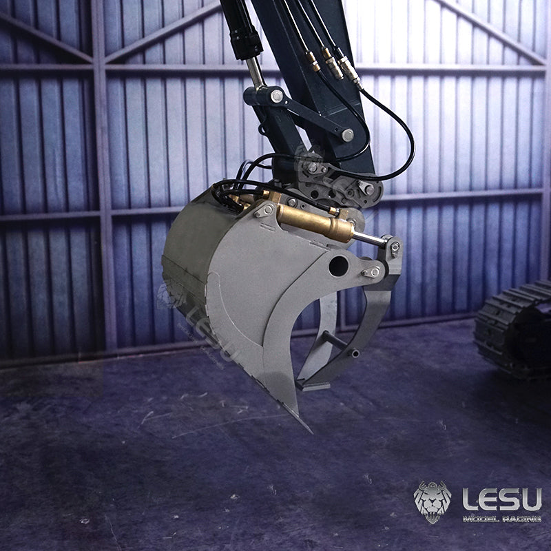 LESU 1/14 Engineering Hydraulic Excavator CAT 374F Modified Quick Change Hydraulic Grab Bucket Attachment