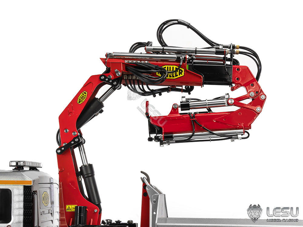 LESU 1/14 Tamiya tractor truck remote control model with crane upgrade parts and auxiliary crane full metal flying arm