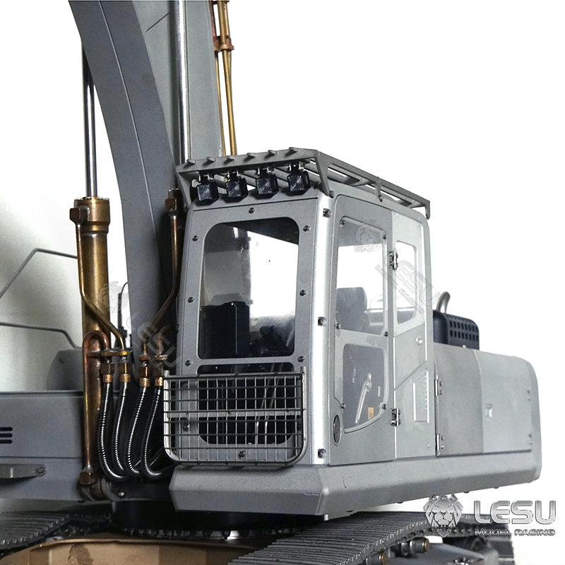LESU 1/14 remote control hydraulic model PC360 excavator cab top metal anti-collision mesh spotlight