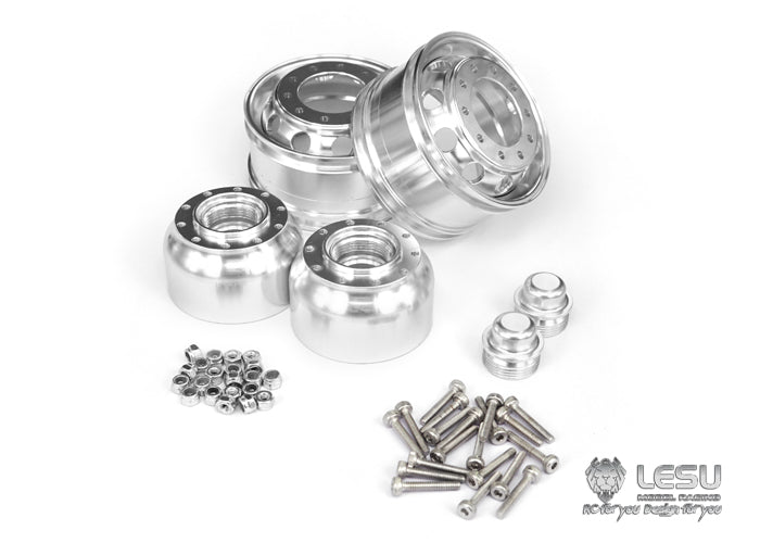 Tamiya 1/14 tractor aluminum alloy front wheel hub W-2016 wide tire 10 holes mud dump truck model LESU
