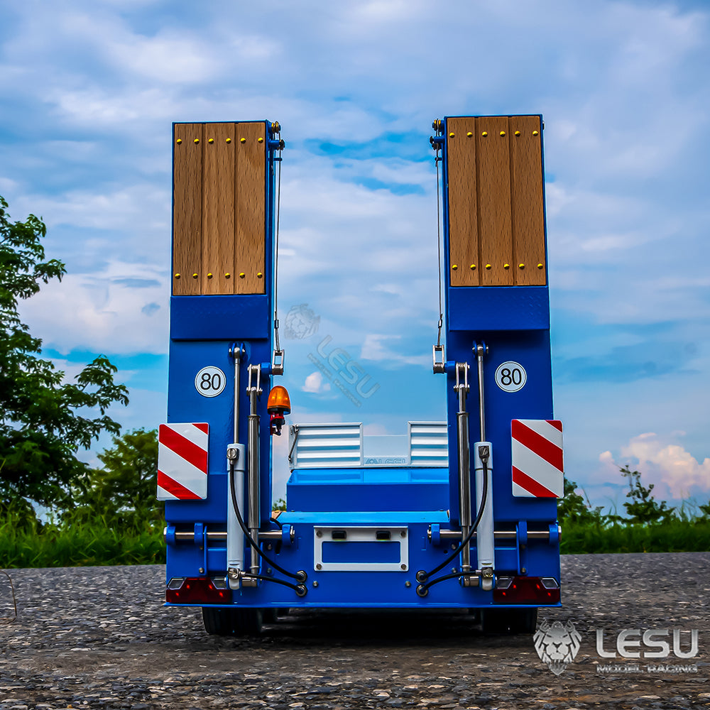 LESU 1/14 Tamiya engineering truck special semi-trailer hydraulic lift tailgate high load equipped with airbag suspension small wheel