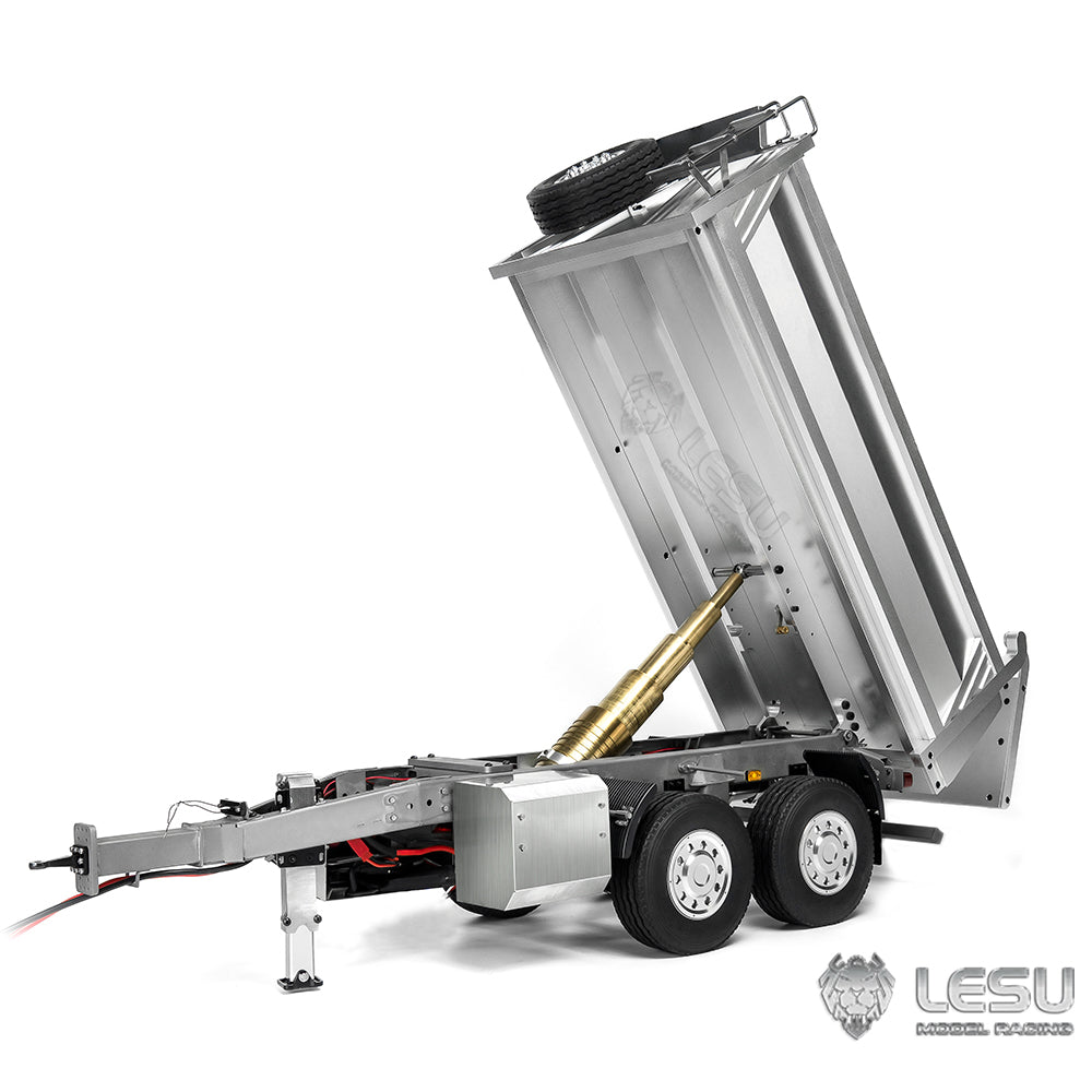 LESU 1/14 full trailer dump truck trailer CNC bucket center hydraulic cylinder lifting LS-A0051-C