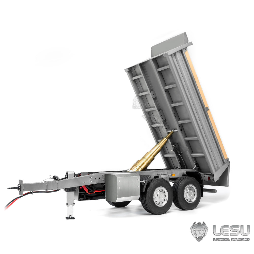 LESU 1/14 full trailer dump truck trailer CNC bucket center hydraulic cylinder lifting LS-A0051-B