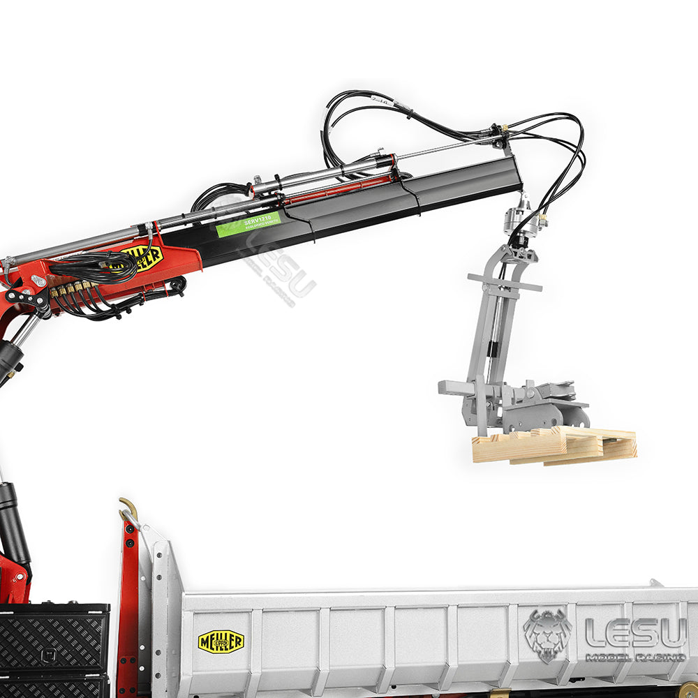 LESU 1/14 Truck Remote Control Model Metal Toy Hydraulic Truck Crane Folding Fork LS-A0048