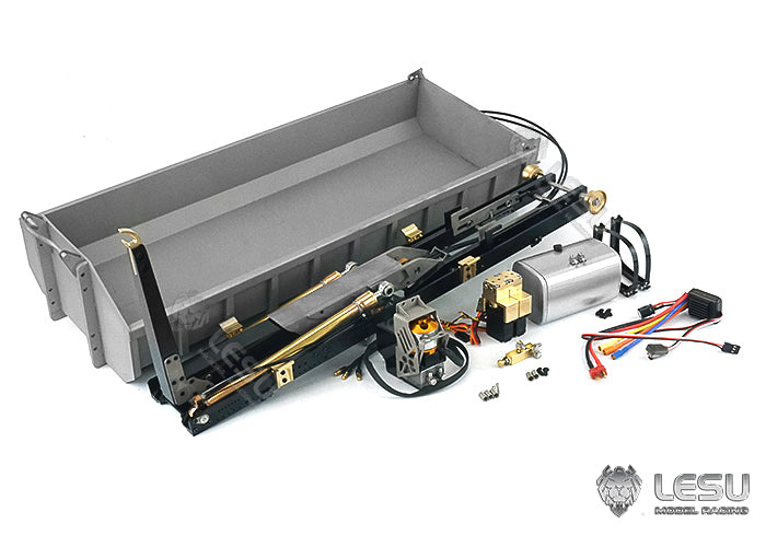 LESU 1/14 Tamiya truck remote control model toy roll-on metal truck hydraulic set roll-on full unloading truck modification LS-20160901