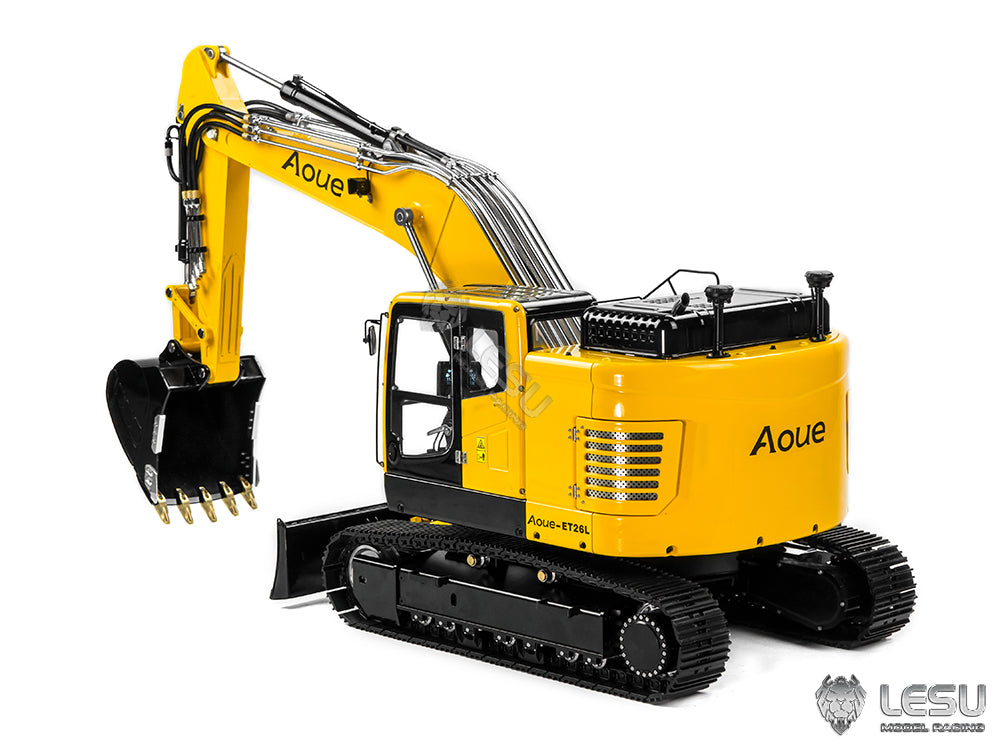 LESU 1/14 Aoue CX245 two-section boom short tail crawler excavator with front shovel 8-way valve