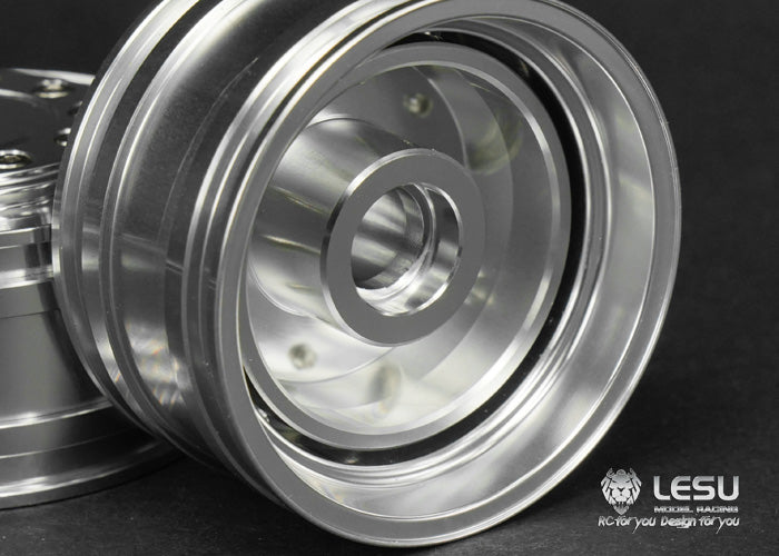 1/14 truck aluminum alloy wheel Tamiya tractor W-2043 wide wheel 10 holes oval front wheel model LESU