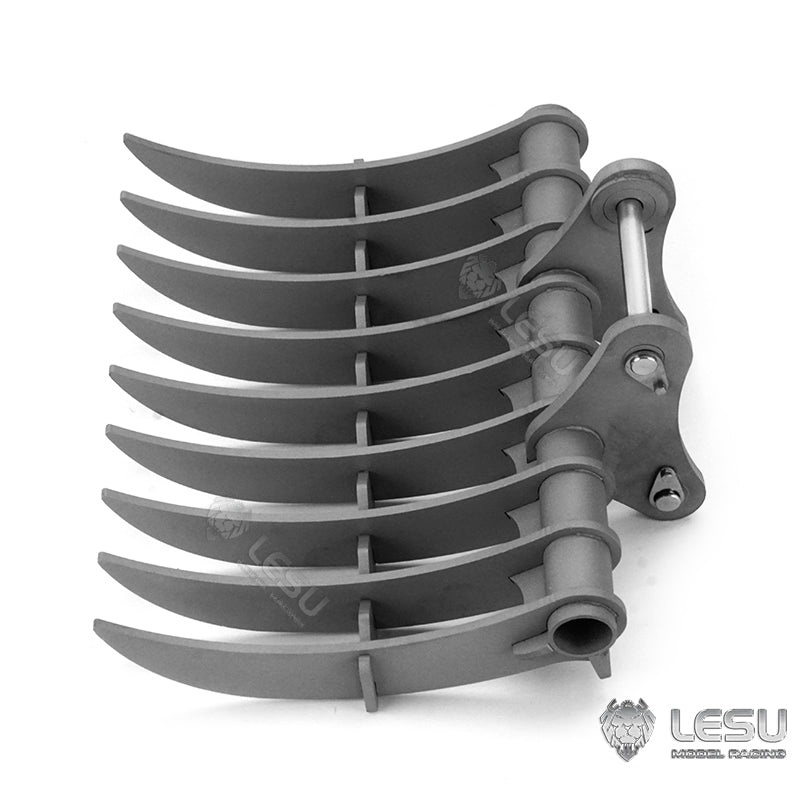 LESU 1/14 Engineering Hydraulic Excavator CAT 374F Modified Quick-Removal Metal Rake Bucket Attachment