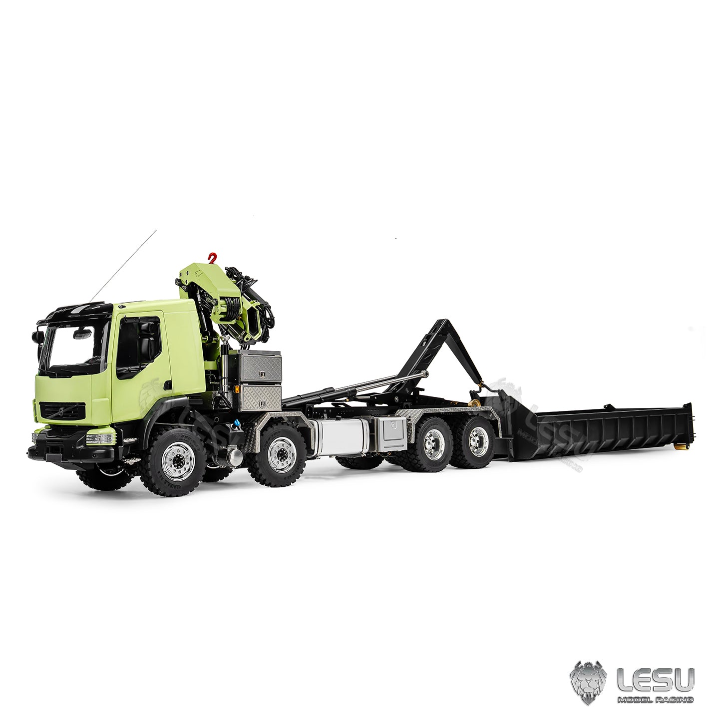 LESU 1/14 Roll-on/Roll-off Truck Crane Full Unloading Volvo Spray Paint RTR Truck Remote Control Model Metal Toy