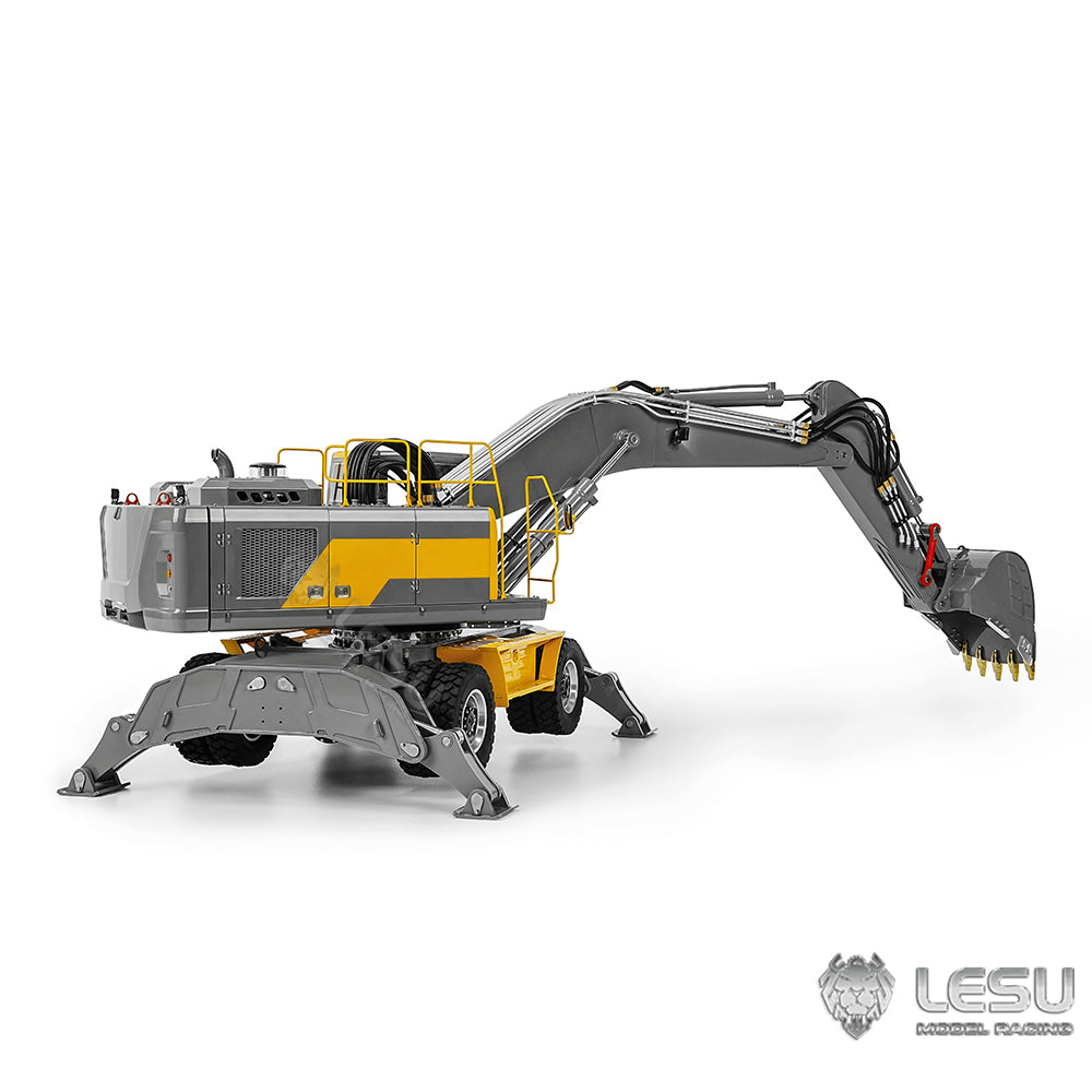 LESU 1/14 Hydraulic Wheel Excavator Model RD-A0006 8-way Directional Valve Yellow Version