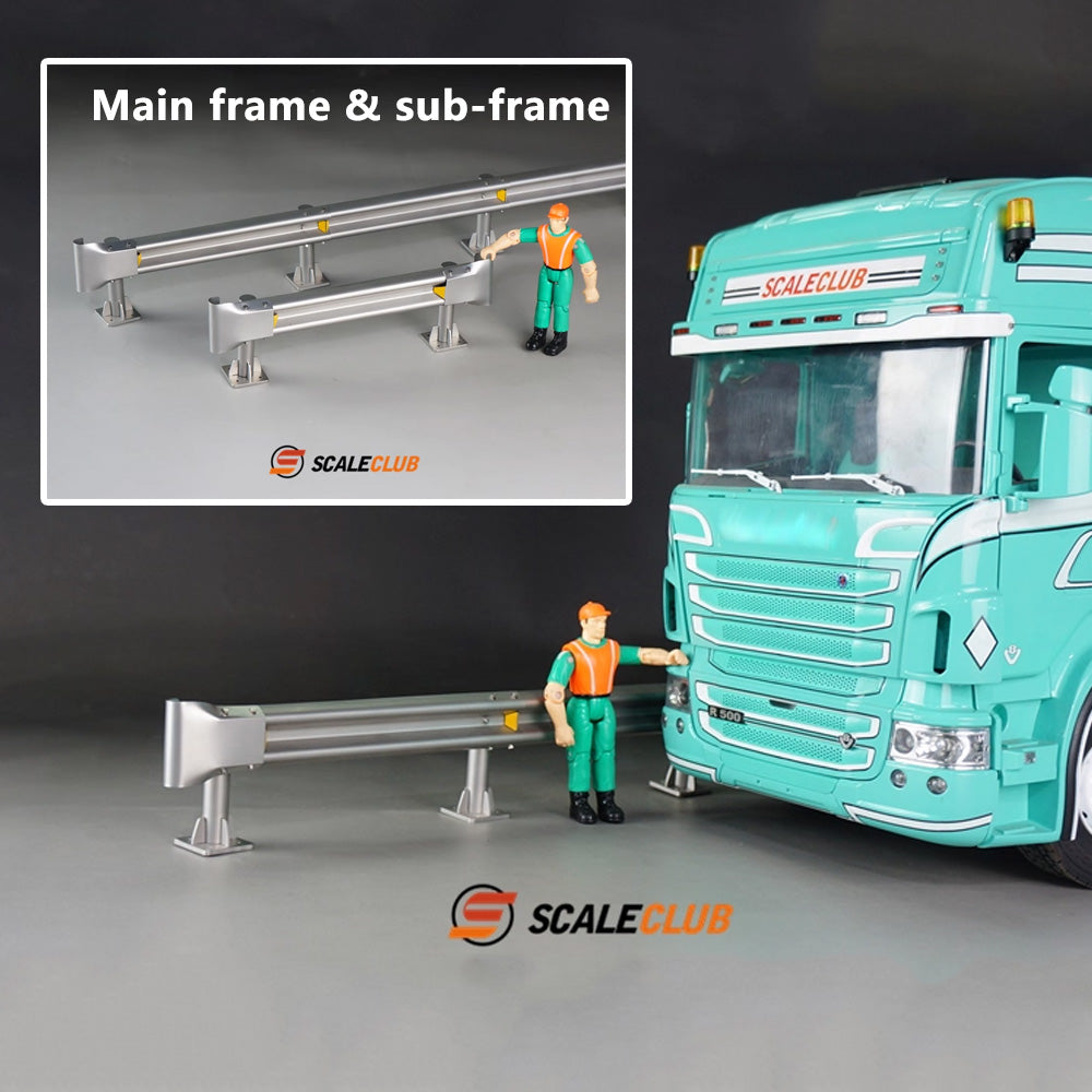 Scaleclub Model Simulation Metal Highway Guardrail Decoration for 1/14 Tractor Truck 1/10 Climbing Vehicle Model Scene Use