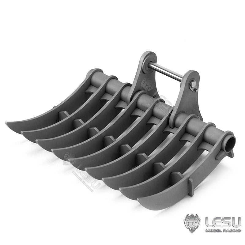 LESU 1/14 Engineering Hydraulic Excavator CAT 374F Modified Quick-Removal Metal Rake Bucket Attachment