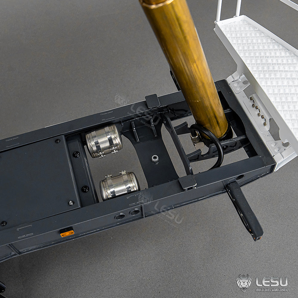 LESU 1/14 Simulation Tamiya Truck Model Hydraulic Lifting Three-Axis U-Bucket Metal Bucket Semi-Trailer Dump Truck