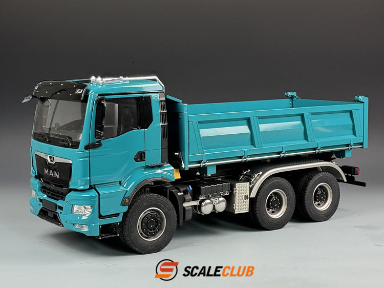 SCALECLUB 1/14 MAN TGS Mud Head Three-way Hydraulic Dump Full Metal Remote Control Truck Model