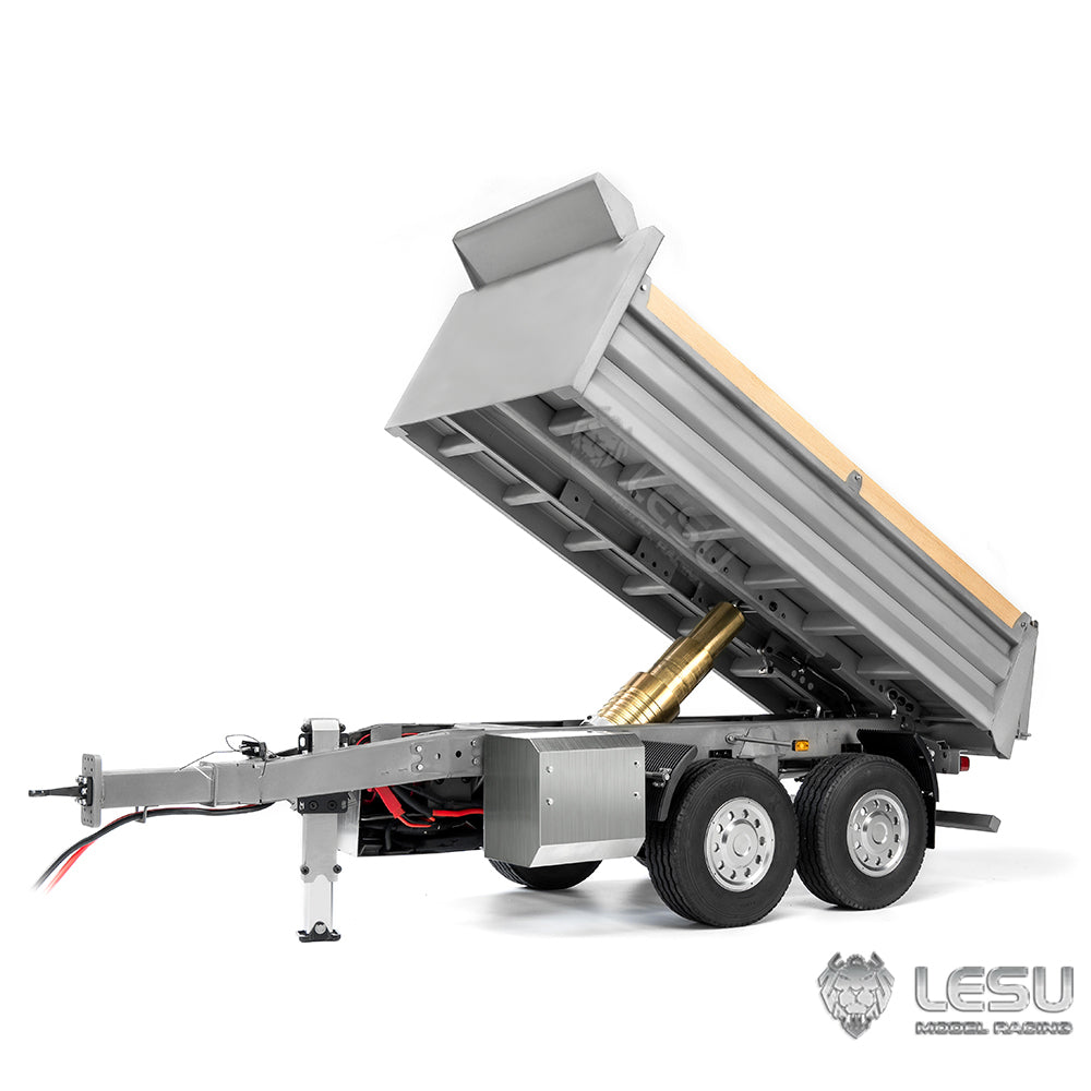 LESU 1/14 full trailer dump truck trailer CNC bucket center hydraulic cylinder lifting LS-A0051-B