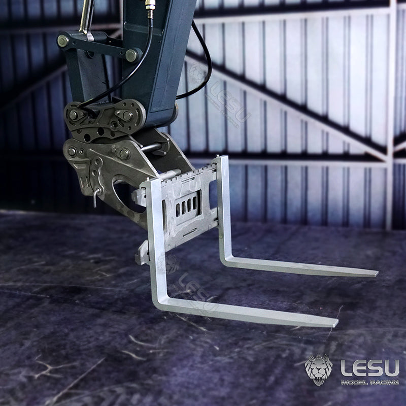 LESU 1/14 Engineering Hydraulic Excavator CAT 374F Modified Quick Change Metal Fork Attachment