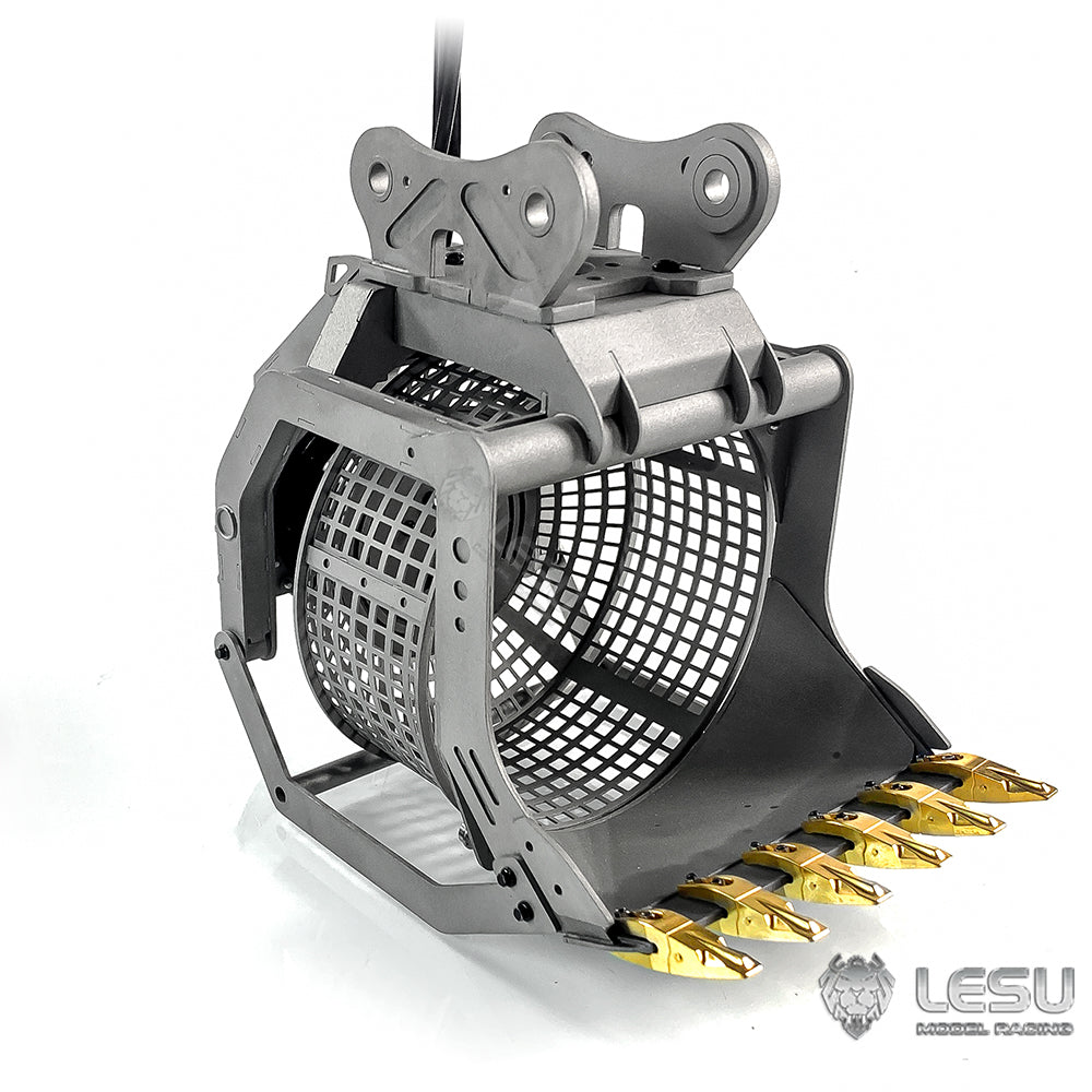 LESU 1/14 Excavator Model Quick Release Full Metal Hydraulic Motor Screen Bucket Accessory AT-C0018