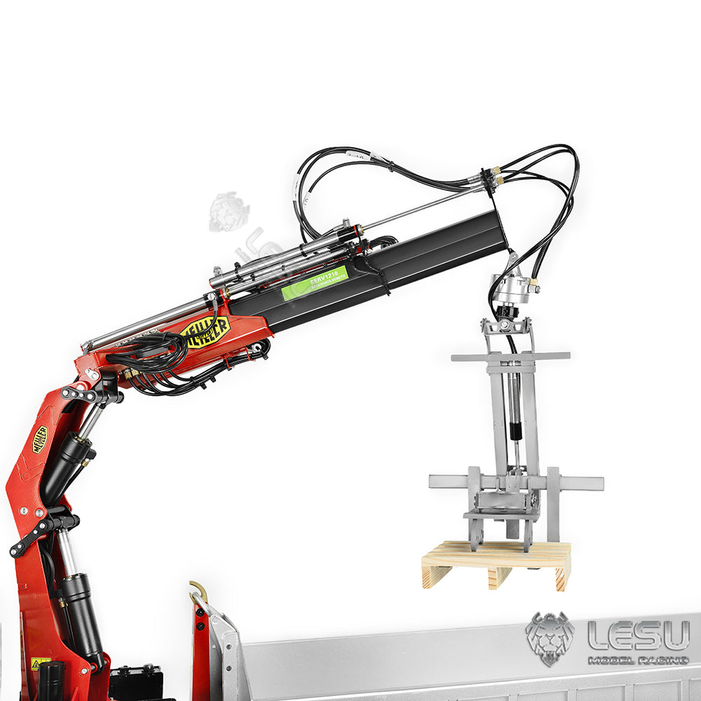 LESU 1/14 Truck Remote Control Model Metal Toy Hydraulic Truck Crane Folding Fork LS-A0048
