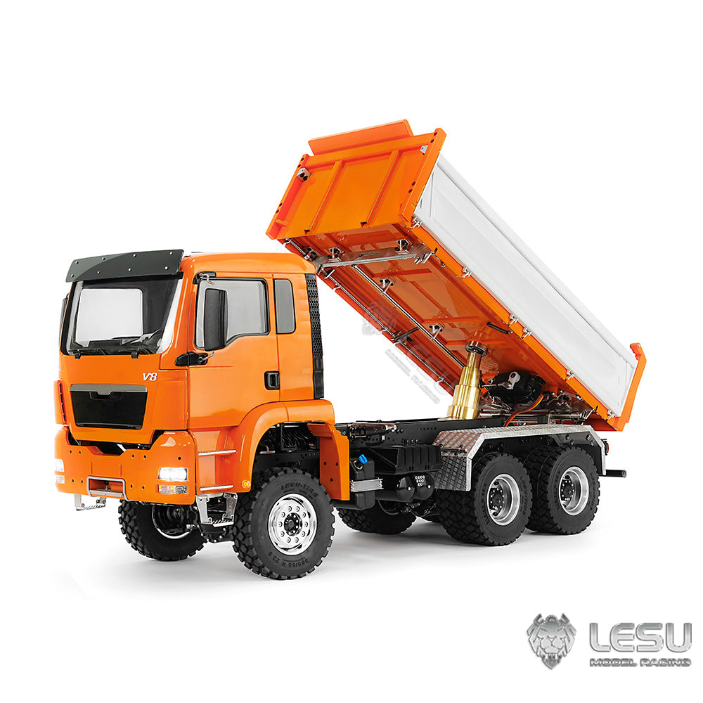 LESU 1/14 hydraulic three-way dump truck toy full drive 6X6 high torque dump truck