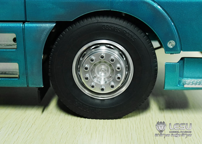 1/14 truck Tamiya tractor W-2018 wide wheel 10-hole aluminum alloy front wheel mud head modified model LESU