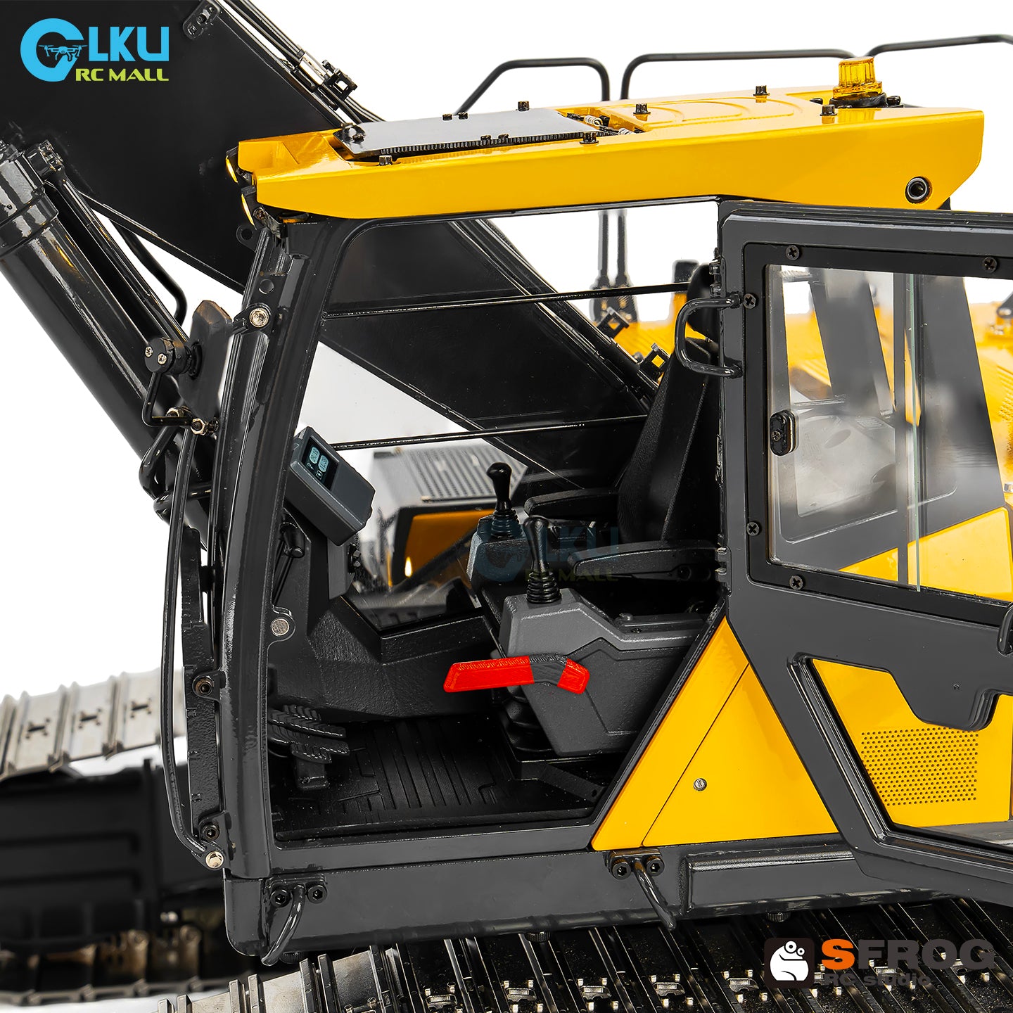 1/14 Sfrog model metal remote control E400 excavator model equipped with three pump system curved linear reversing valve