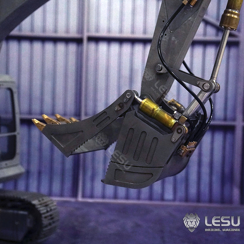 LESU 1/14 simulation hydraulic excavator PC360, wheel excavator, small short tail modified quick change hydraulic opening and closing bucket attachment
