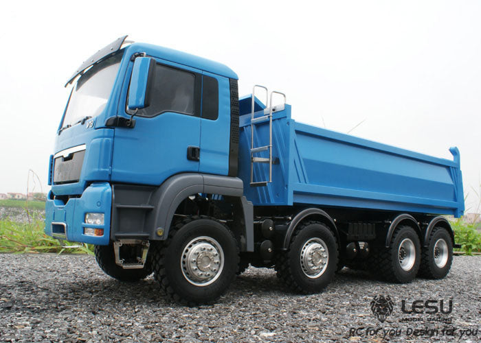LESU 1/14 Tamiya MAN 8X8 full drive with differential lock bridge central differential hydraulic dump truck model