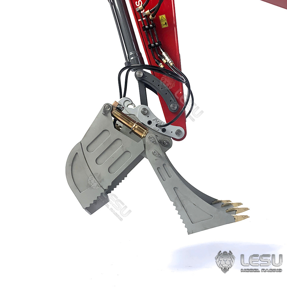 LESU 1/14 engineering machinery model excavator ET35 modified quick change hydraulic opening and closing bucket attachment