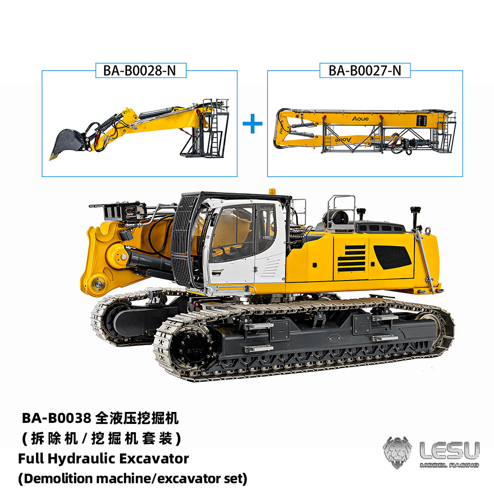 LESU 1/14 Fully Hydraulic Remote Control Model Simulation Excavator Aoue-LR960 Demolition Machine Excavator