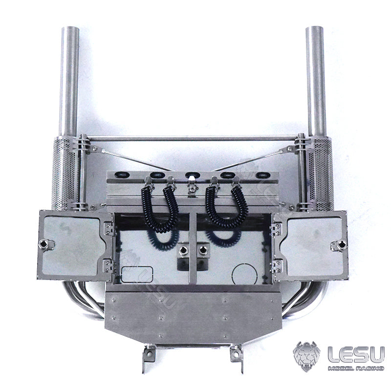 1/14 truck Tamiya tractor equipment rack combined exhaust pipe double chimney with lighting wire rack model modified LESU