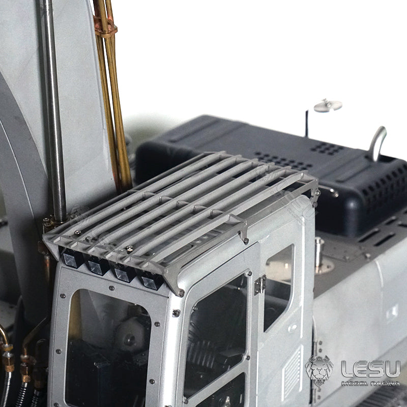 LESU 1/14 remote control hydraulic model PC360 excavator cab top metal anti-collision mesh spotlight