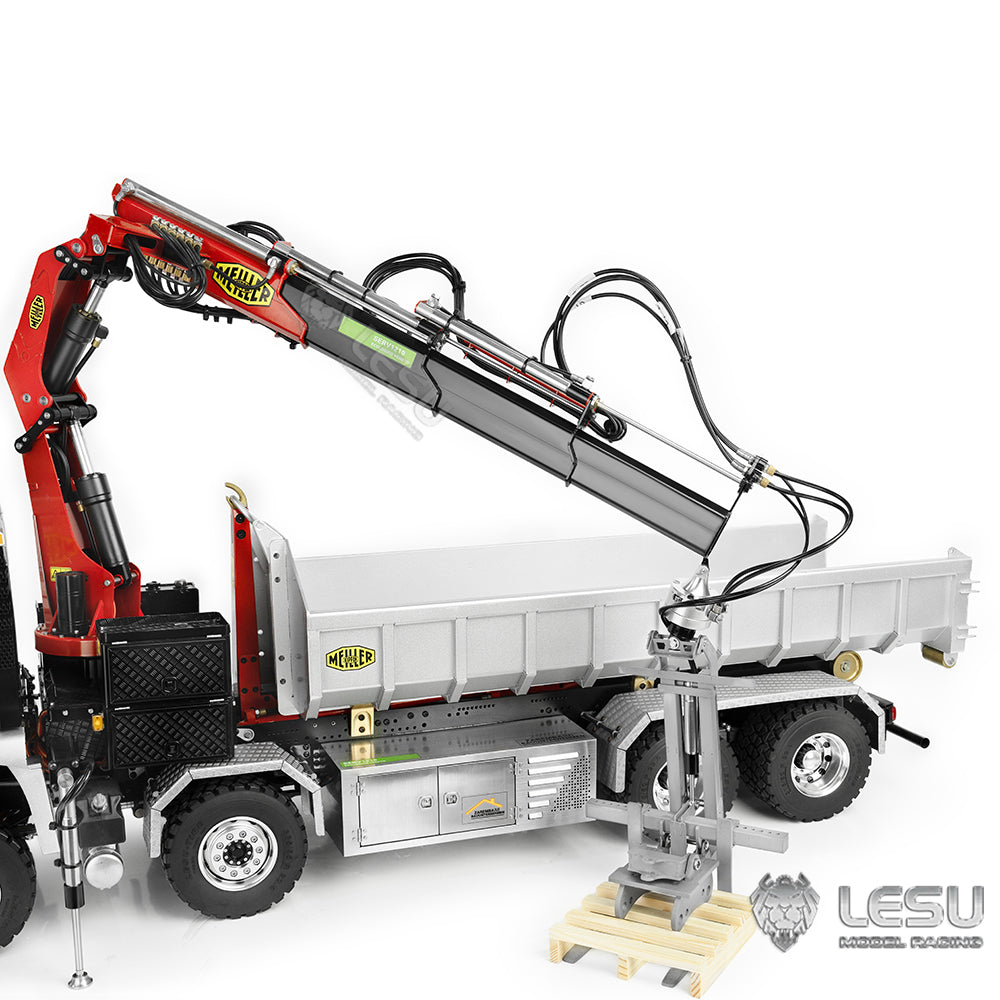 LESU 1/14 Truck Remote Control Model Metal Toy Hydraulic Truck Crane Folding Fork LS-A0048