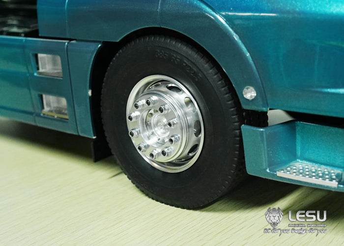 1/14 truck Tamiya tractor W-2018 wide wheel 10-hole aluminum alloy front wheel mud head modified model LESU