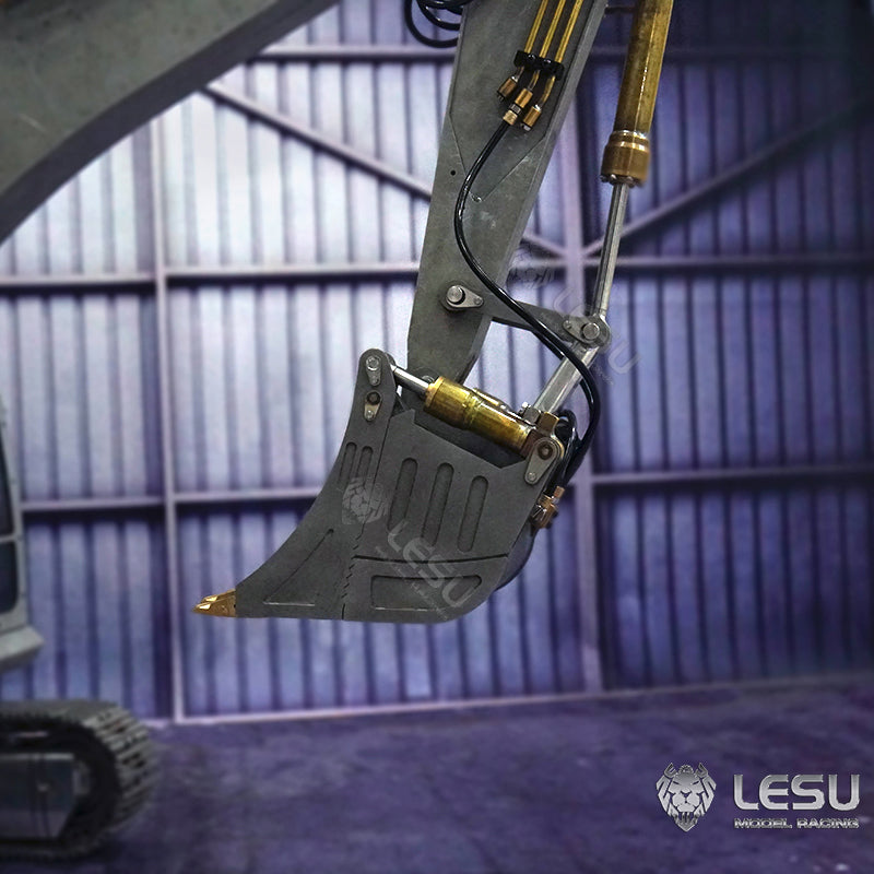 LESU 1/14 simulation hydraulic excavator PC360, wheel excavator, small short tail modified quick change hydraulic opening and closing bucket attachment