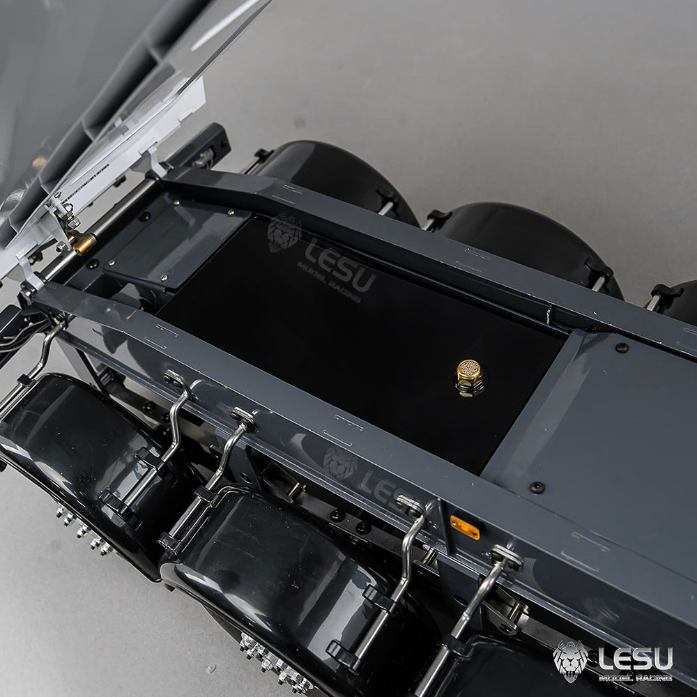 LESU 1/14 Simulation Tamiya Truck Model Hydraulic Lifting Three-Axis U-Bucket Metal Bucket Semi-Trailer Dump Truck