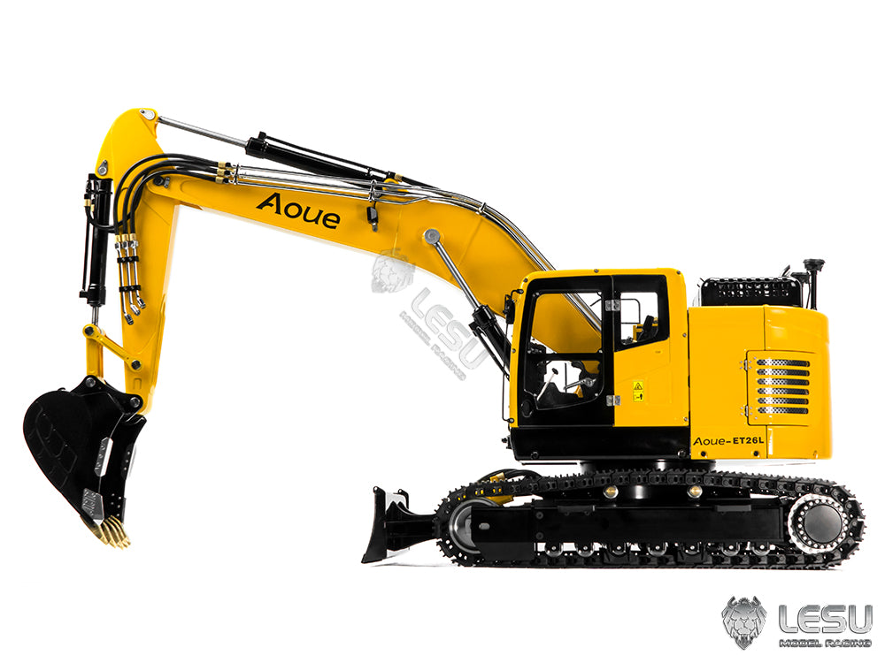 LESU 1/14 Aoue CX245 two-section boom short tail crawler excavator with front shovel 8-way valve