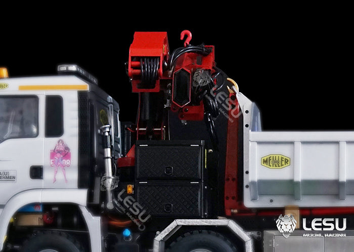 LESU 1/14 Truck Remote Control Model New Upgraded Hydraulic Seven-way Reversing Valve Truck Crane Metal Toy